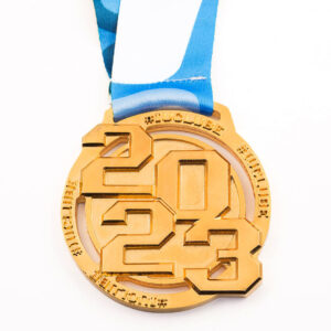 Medalha em metal 3D banho de fita digital