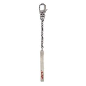 Chaveiro em metal banho prata velha retorcido com argola