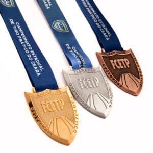 Medalha em metal 3D banho de ouro níquel e cobre velho