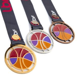Medalha em metal banho de ouro e níquel