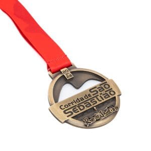 Medalha em metal 3D banho de cobre velho