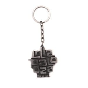 Chaveiro em metal com banho de prata velha
