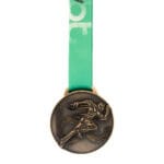 Medalha em metal 3D banho ouro velho e fita digital