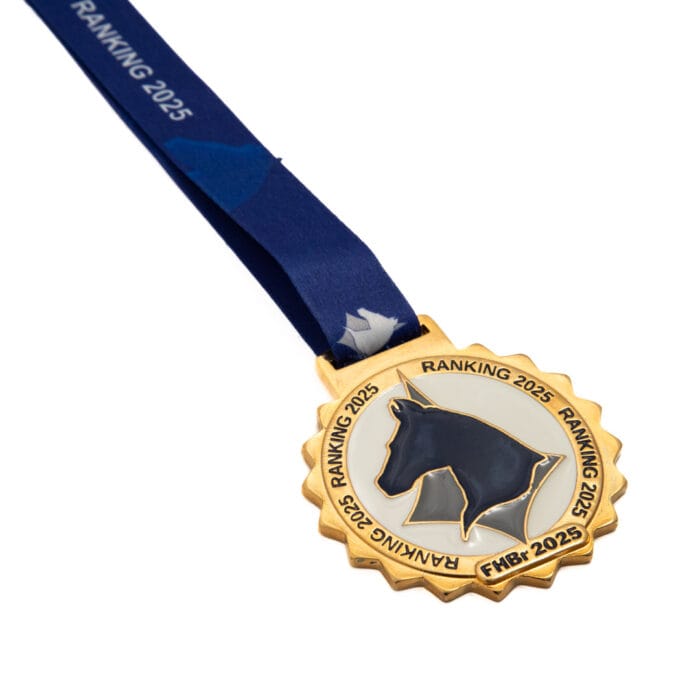 Medalha em metal 3D banho de ouro