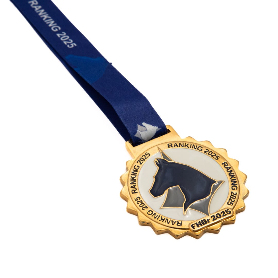 Medalha em metal 3D banho de ouro