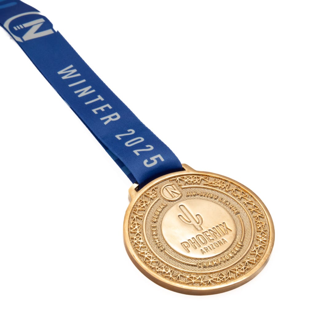 Medalha em metal 3D com banho de ouro