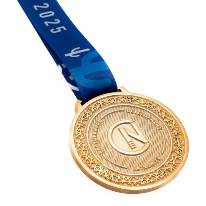 Medalha em metal 3D com banho de ouro