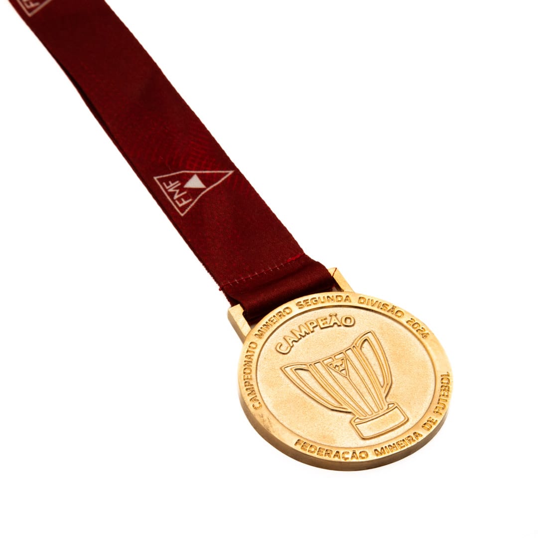 Medalha em metal 3D com banho de ouro