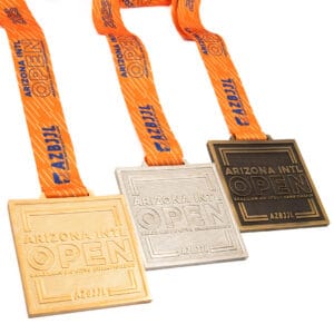 Medalha em metal 3D banho ouro níquel e cobre velho fita digital