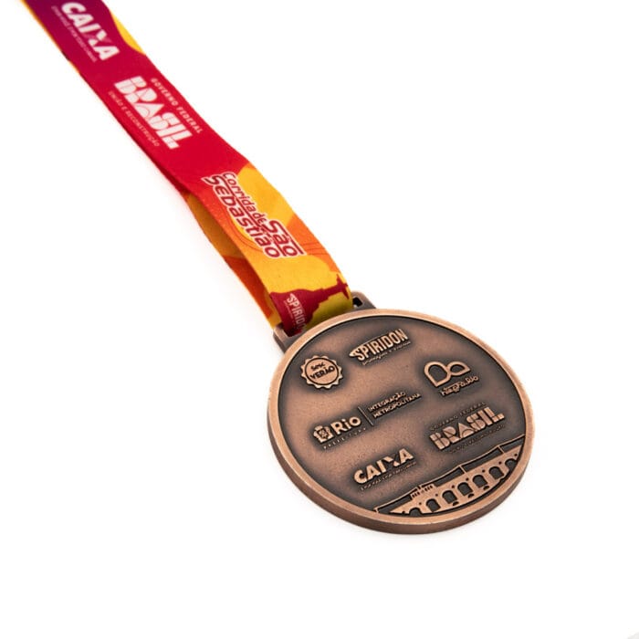 Medalha em metal 3D banho de ouro velho