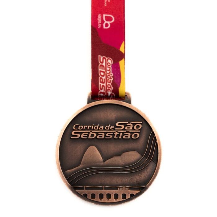 Medalha em metal 3D banho de ouro velho