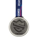 Medalha em metal 3D banho em prata velha e fita digital - Imagem 3