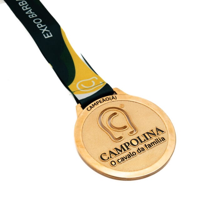 Medalha em metal 3D banho ouro níquel e fita digital - Imagem 2