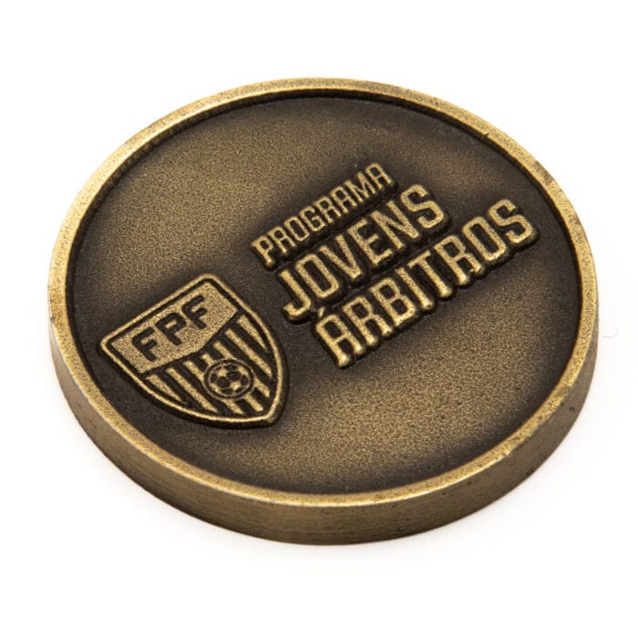 Moeda em metal 3D banho de ouro velho esmaltado - Imagem 2